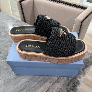 Black wedge new shoes in box like Prada style